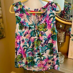 Lilly Pulitzer Sleeveless Top, Light, Airy, great condition, Size XL FREE SHIP